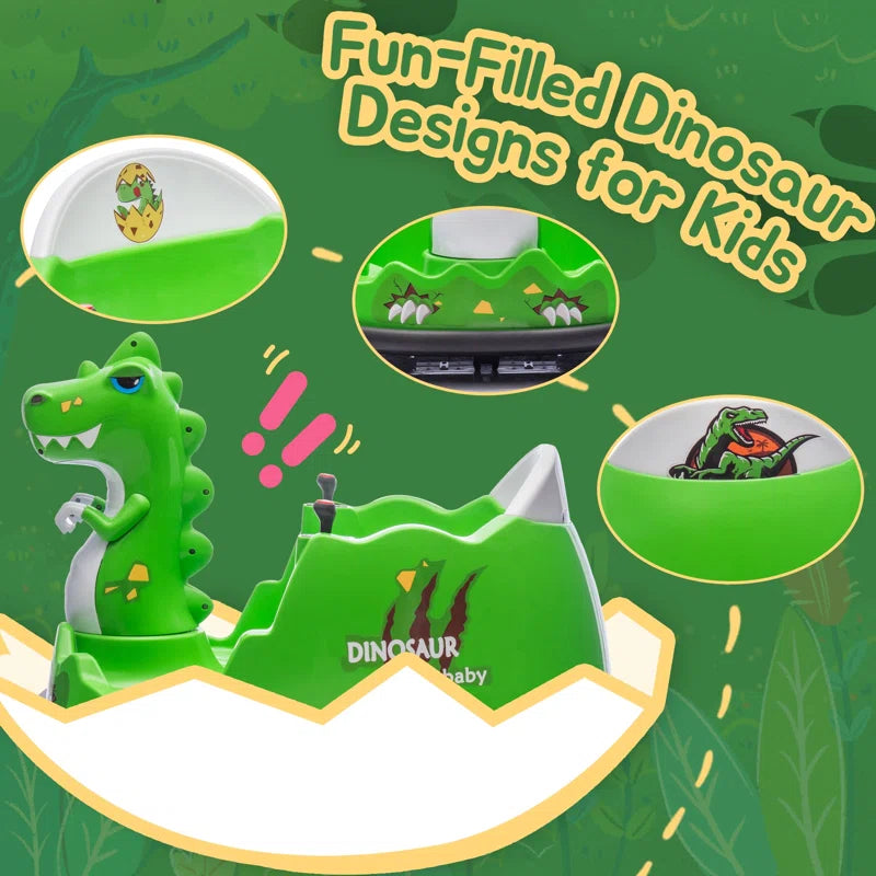 12V Electric Dinosaur Bumper Car for Kids, Spray, 360-Degree Spin, Remote Control, Music, Ride on Toy for Toddlers