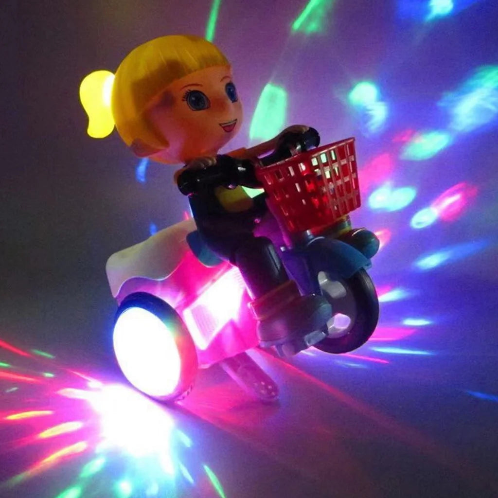 Electric Tricycle Toys 360 Degree Rotating Stunt Bicycle Music Light Toy Kids Gifts