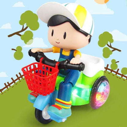 Electric Tricycle Toys 360 Degree Rotating Stunt Bicycle Music Light Toy Kids Gifts