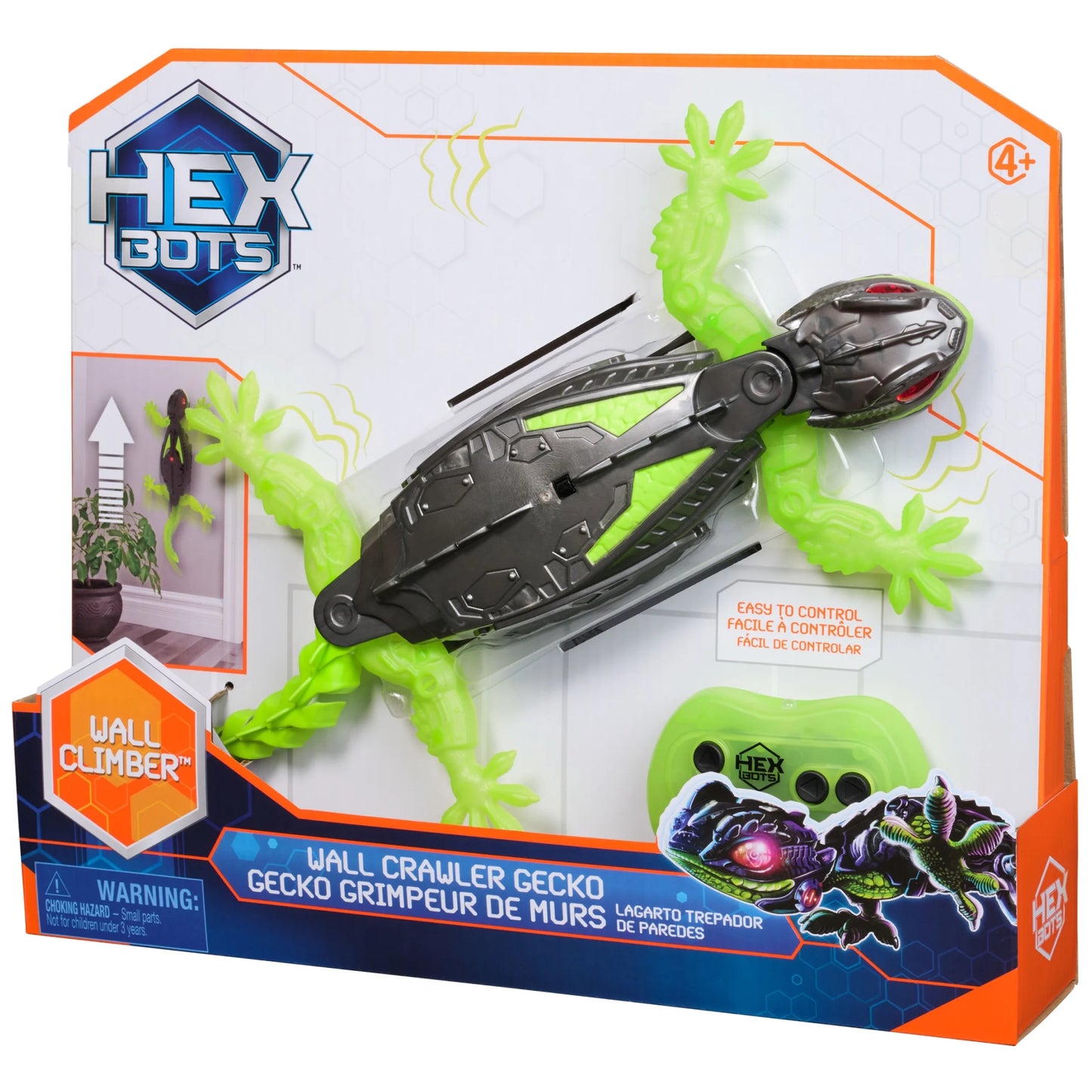 Wallcrawler Gecko, Remote Control Robot Toy for Kids, Batteries Not Included