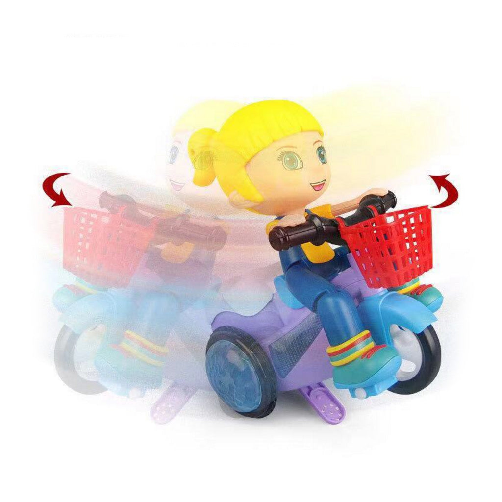 Electric Tricycle Toys 360 Degree Rotating Stunt Bicycle Music Light Toy Kids Gifts