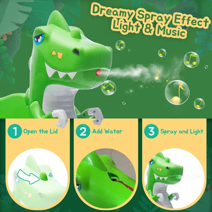 12V Electric Dinosaur Bumper Car for Kids, Spray, 360-Degree Spin, Remote Control, Music, Ride on Toy for Toddlers