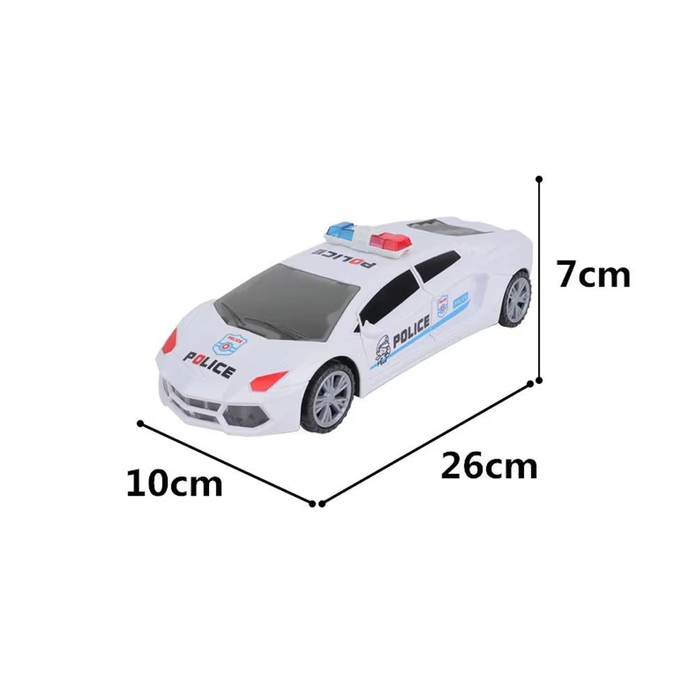 Kids Led Electric Car Toy Police 360 Degree Rotary Wheels Cool Lighting Music Door Open Kids Electronic Car Toys for Children