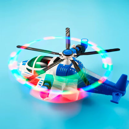 Interesting Electric Toy Operated Universal Wheel Kids Helicopter with 360 Degree Rotating Sound and Light Music Kids Gifts Toys