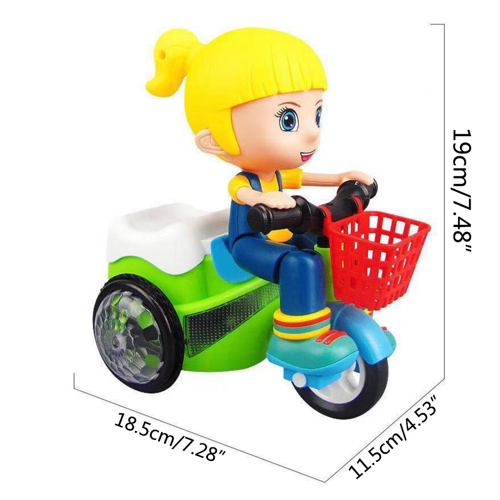 Electric Tricycle Toys 360 Degree Rotating Stunt Bicycle Music Light Toy Kids Gifts