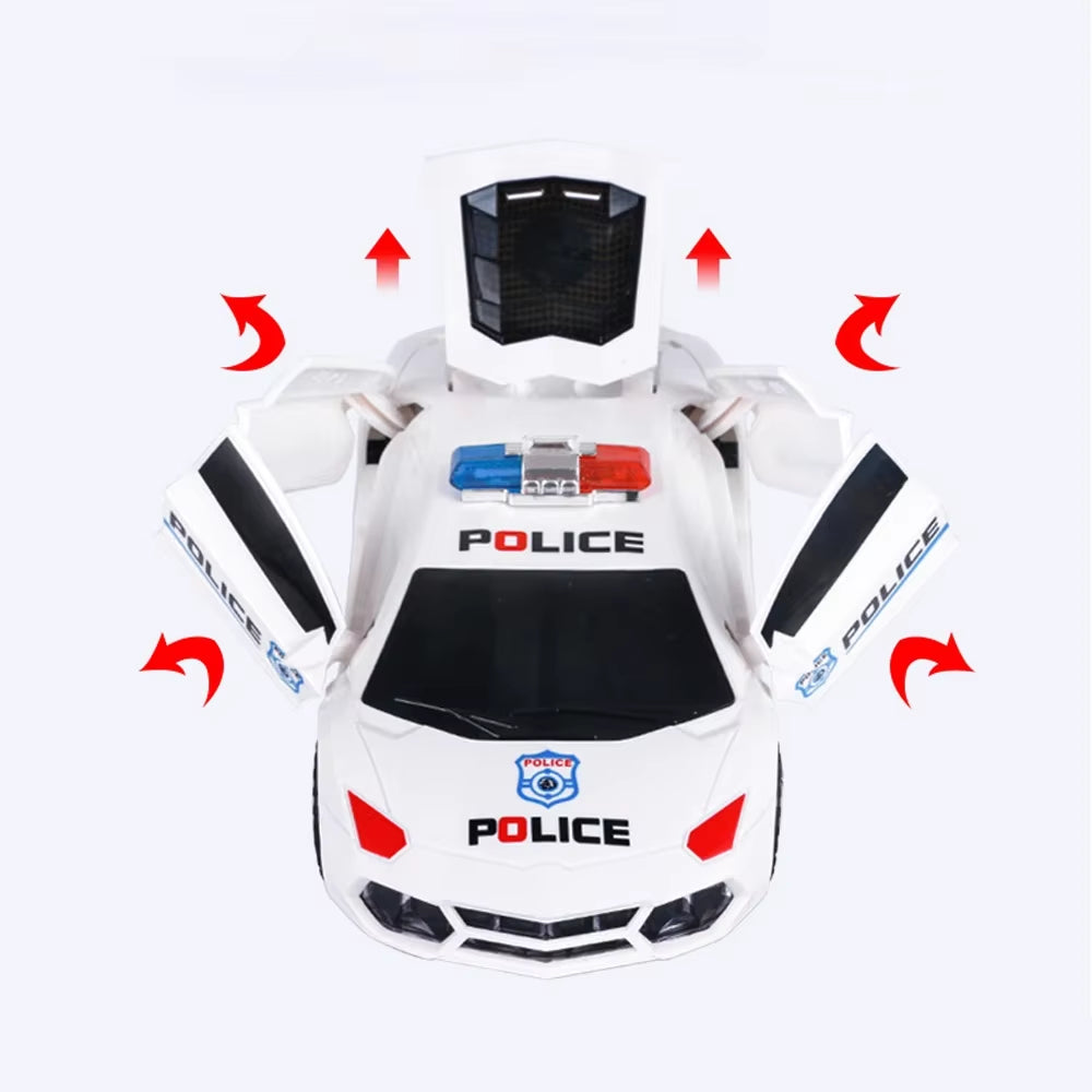 Kids Led Electric Car Toy Police 360 Degree Rotary Wheels Cool Lighting Music Door Open Kids Electronic Car Toys for Children