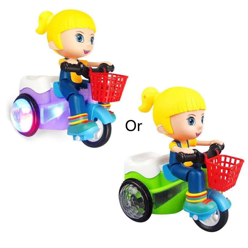 Electric Tricycle Toys 360 Degree Rotating Stunt Bicycle Music Light Toy Kids Gifts